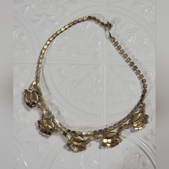 Aurora Borealis AB Rhinestones Prong Set Vintage Statement Necklace - Picture 6 of 8